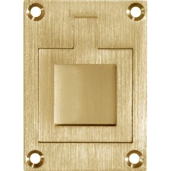Luikring rechthoekig 66x48mm/vierkant messing getrommeld